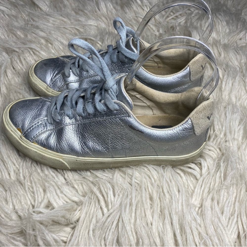 VEJA Leather Sneakers Metallic Size EU 36 US 5